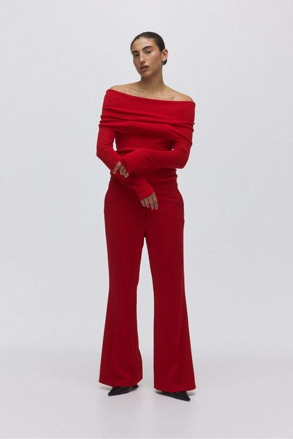 Flared tailored trousers
