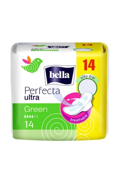 Absorbante igienice Perfecta Slim Green Silk Drai, 14 buc.