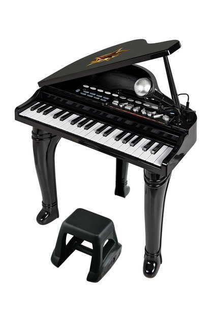 Symphonic Grand Piano Set – 37-Key Kids Keyboard with Mic, Stool & Recording Features