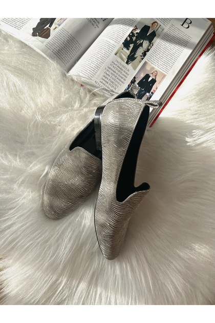 Glittery Round Toe Women's Evening Dress Ballerinas