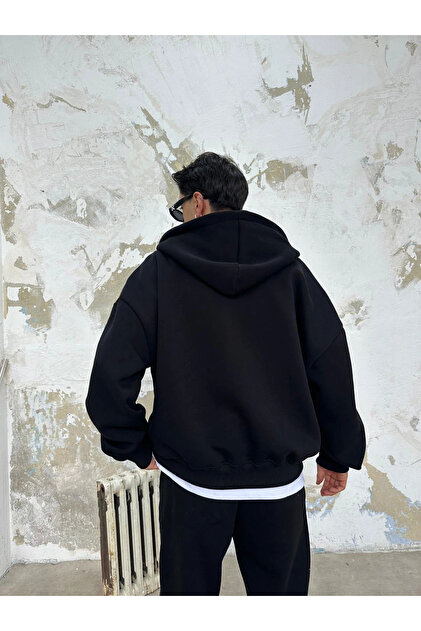 Zincirwear Siyah Oversize Basic Zip Hoodie - Fiyatı, Yorumları