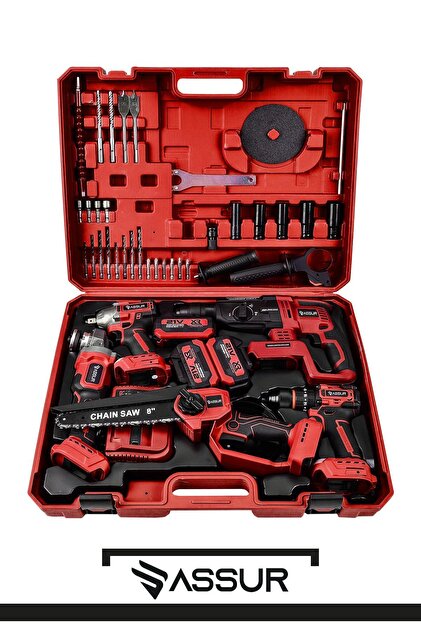 ASSUR 21V Darbeli Kömürsüz 5'li Set Kırıcı Delici Hilti - Somun