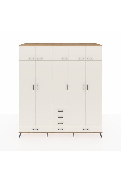 Kronos Dolap 6 Raflı 6 Çekmeceli 4 Askılı 220x59x243 Çam-Aytaşı/Aytaşı