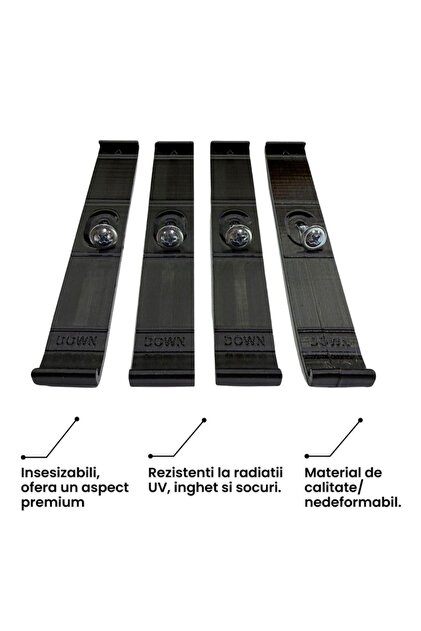 Set Suport Ultra Slim pentru numar inmatriculare, fata - spate, Negru, 4 bucati