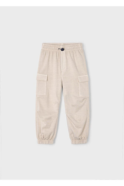 Beige Boy's Parachute Pants 4556