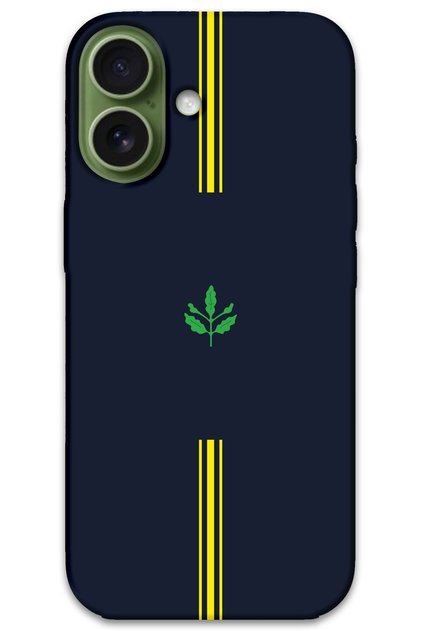 iPhone 17 Kılıf HD Desen Baskılı Arka Kapak - Sarı Lacivert