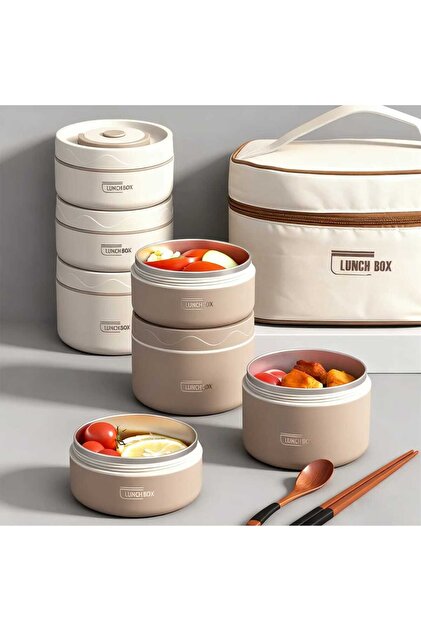 飯行李　4個セット LUNCH BOX Isı Yalıtımlı Termal Yemek Çantası + 4'lü Saklama Kabı