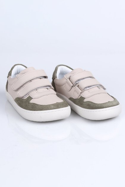 K.5000 Barefoot Genuine Leather Sports Shoes İ.B.P.-Beige-Green - 24
