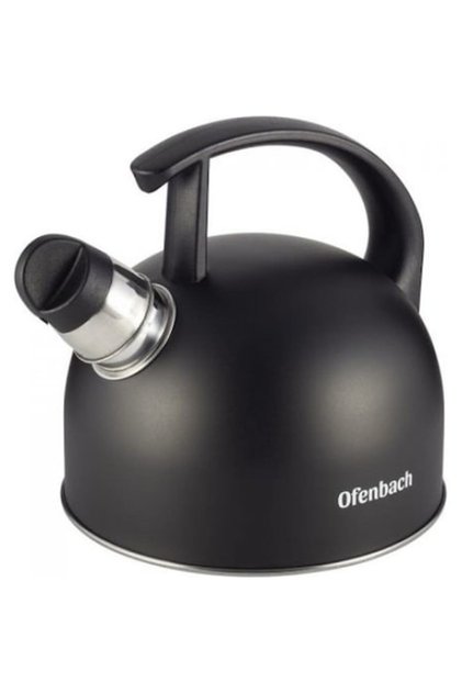 Fierbător tradițional cu fluierat, oțel inoxidabil, 1,5 l, negru, NB100304