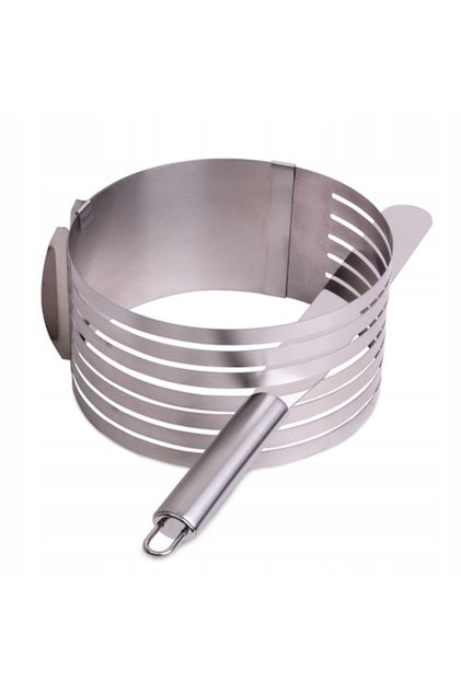 Inel reglabil pentru tort 15-22 cm, set cu cuțit de tăiat din oțel inoxidabil
