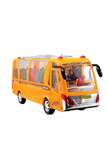Luxury Yellow Toy Bus with Realistic Design & Detailed Interior