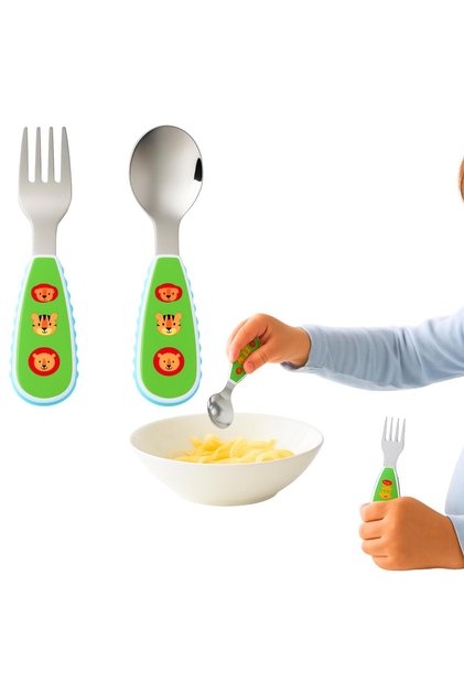 12 cm Children's Baby Spoon Fork Set Stainless Steel Animal Pattern