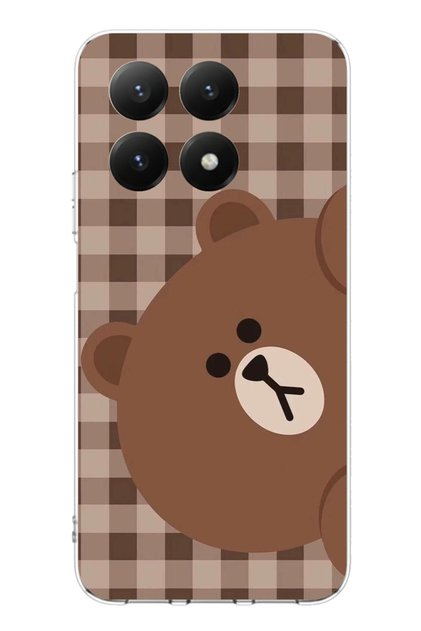 Printed Silicone Case with Brown Bear Side Design Compatible with Xiaomi 15t Pro