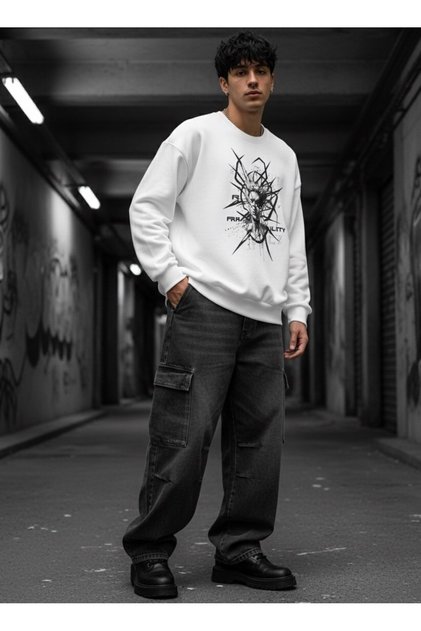 Oversized Unisex Fragility Design Sweatshirt