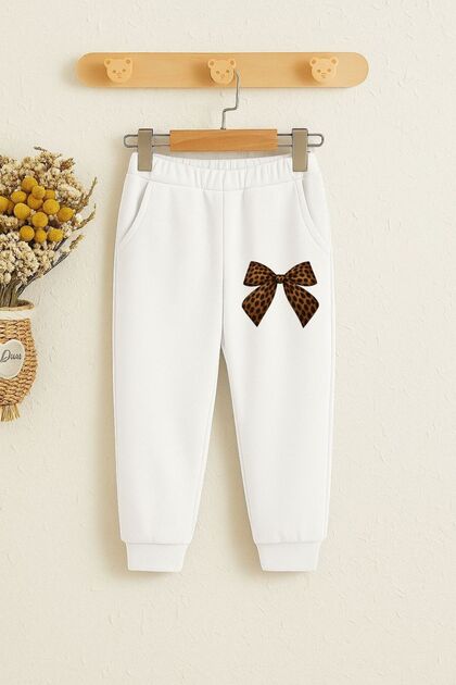 Ribbon Printed Unisex Children's Trackpants