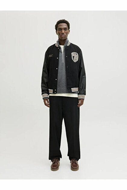 Johnny's - na Jack & Jones Erkek Gri Jornorrebro Knit Half Zip Sn Kazak & Hırka
