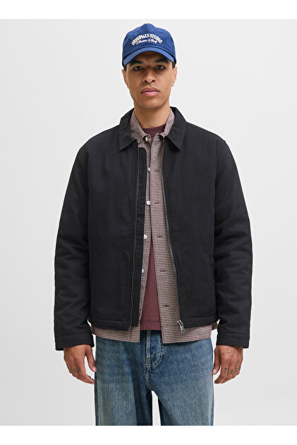 Jack & Jones Siyah Erkek Mont 12278797_JJEDOVER WORKER JACKET NOO