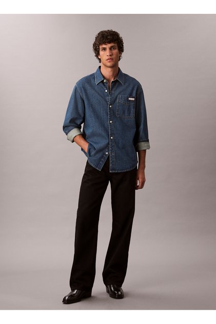 Jeans Regular Fit Mavi Erkek Denim Gömlek LV04RD764G011 CLASSIC HARBOUR BLUE