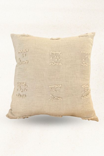 Pompom Textured Linen Look Throw Pillow Cover – Decorative Pillow – 42×42 cm