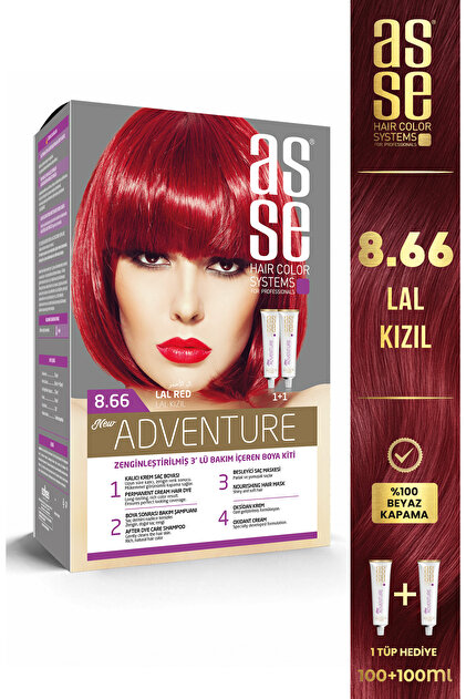 Asse Adventure Saç Boyası Set No: 8.66 Lal Kızılı Yorumları - Trendyol