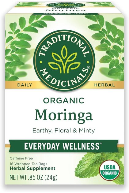 Tea, Organic Moringa, Everyday Wellness, with Spearmint & Sage, 16 Tea Bags