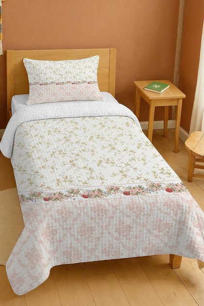 100% Cotton Romantic Ivy Patterned Single Pique Set