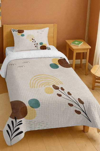 100% Cotton Bohemian Yellow Rainbow Patterned Single Pike Set