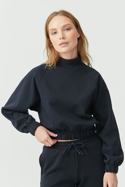 Women's Sweat Top with Elastic Hem