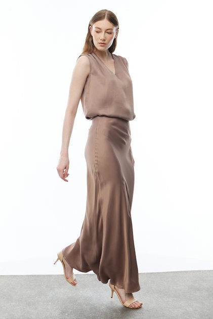 Women's Satin Maxi Skirt