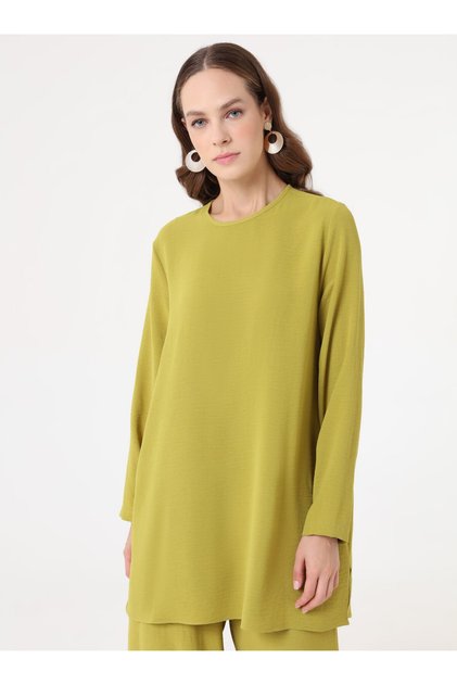 Aerobin Basic Tunic&Pants Two-Piece Set - Oil Green -