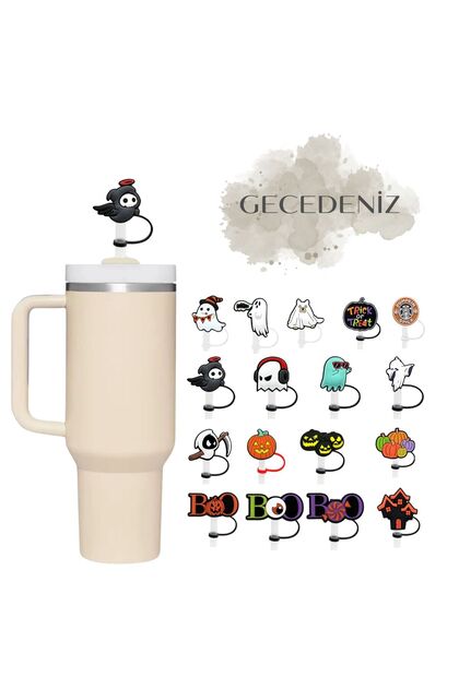 Thermos Compatible Straw Stopper Black Angel