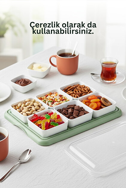 GRİMOR Life 6 Lı Sert Plastik Tepsili Kahvaltılık Seti - Kare