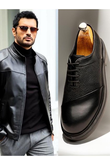 BLACK-W FLAME HAKİKİ DERİ ERKEK RAHAT TARZ AYAKKABI