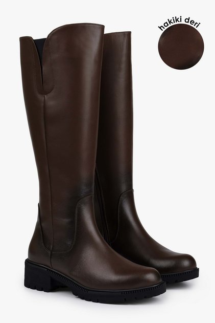 Women's Perla Light Brown Genuine Leather Boots