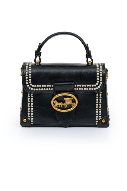 Authentic Phaeton Metal Logo and Embroidery Detailed Small Size Women's Hand and Shoulder Bag Lv930573 Black