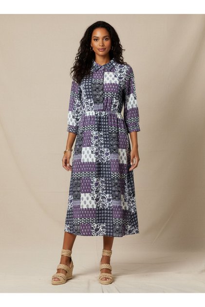 Midi Shirt Dress with Floral Print