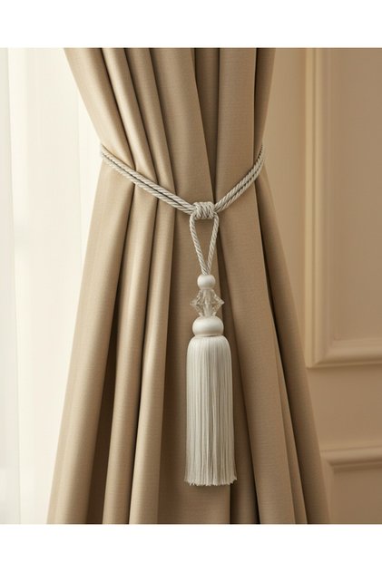Ivory Tie-Back With Tassel