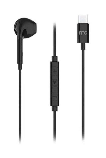 Type C Mono Headset USB-C Wired Earbuds with Mic & Volume Control - Black