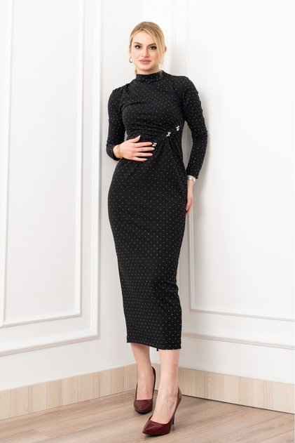 Women's Winter Black Lumière Elegance Mini Dress Stylish Casual Comfortable 50343