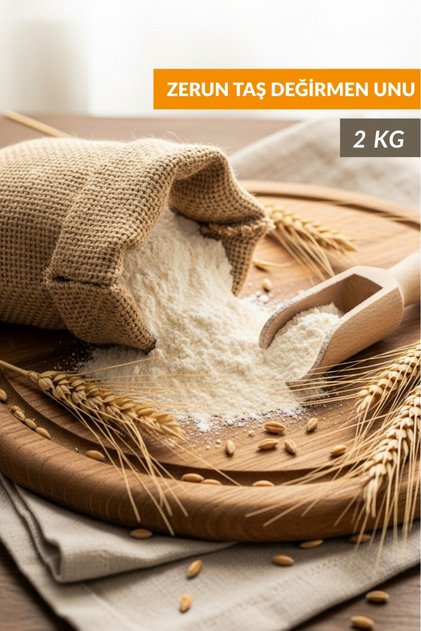 Zerun Taş Değirmen Unu Doğal Katkısız Buğday Unu 2 KG