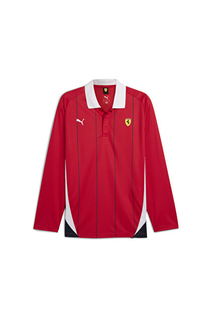 Puma Ferrari Race Jersey LS Polo Kırmızı Erkek Sweatshirt - Fiyatı