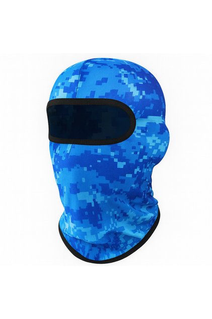 Cagulă de camuflaj, unisex, protecție UV, elastic, material respirabil, mărime universală, albastru pixel