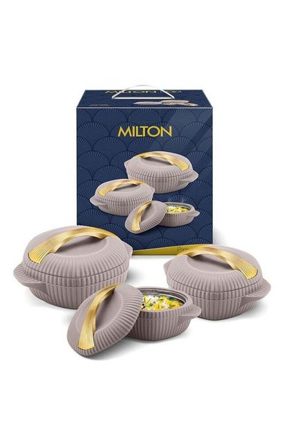 3-Piece Casserole Set (455ml, 860ml, 1.27L) Double-Walled Hotpot - Oyster Jr - Taupe