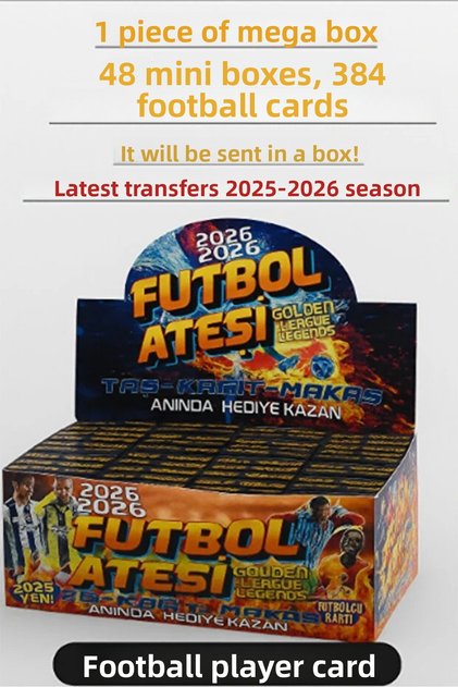 Football Fire Mega Box 48 Pcs Mini Box 384 Footballer Cards