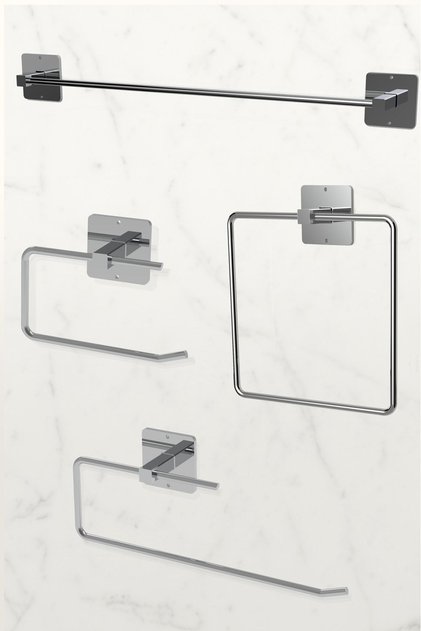 Yapışkanlı Gümüş Rulo ve Uzun Havluluk Wc Kağıtlık ve Kare Havluluk Banyo Mutfak 4'lü Set