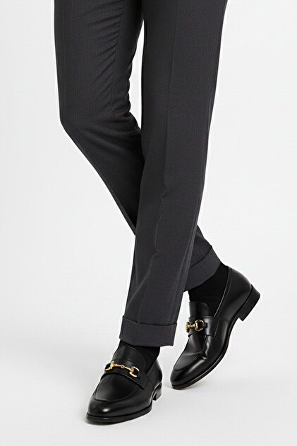 slim fit dress slacks SALVATORE FERRAGAMO Size 8.5 Black Gold Loafers  Sui Generis Designer  Consignment