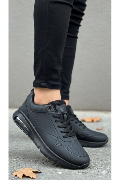 Unisex Su Geçirmez Kışlık Faylon Taban Spor Ayakkabı - Siyah