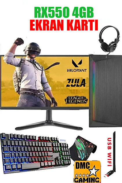 DMC N38x(PUBG,GTA 5) I5-3470,16gb RAM,256GB SSD,4GB RX550,19