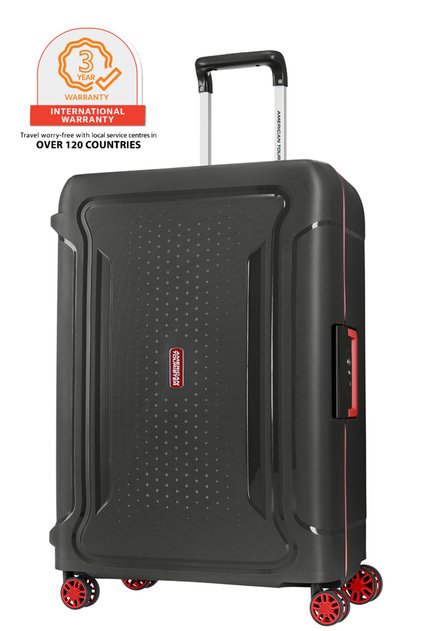 Tribus Suitcase 69 cm or 25 inch Spinner Polypropylene Dark Grey 3 Point Locking