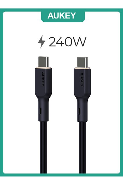 1M 240W Silicone USB C to USB C Cable - Black